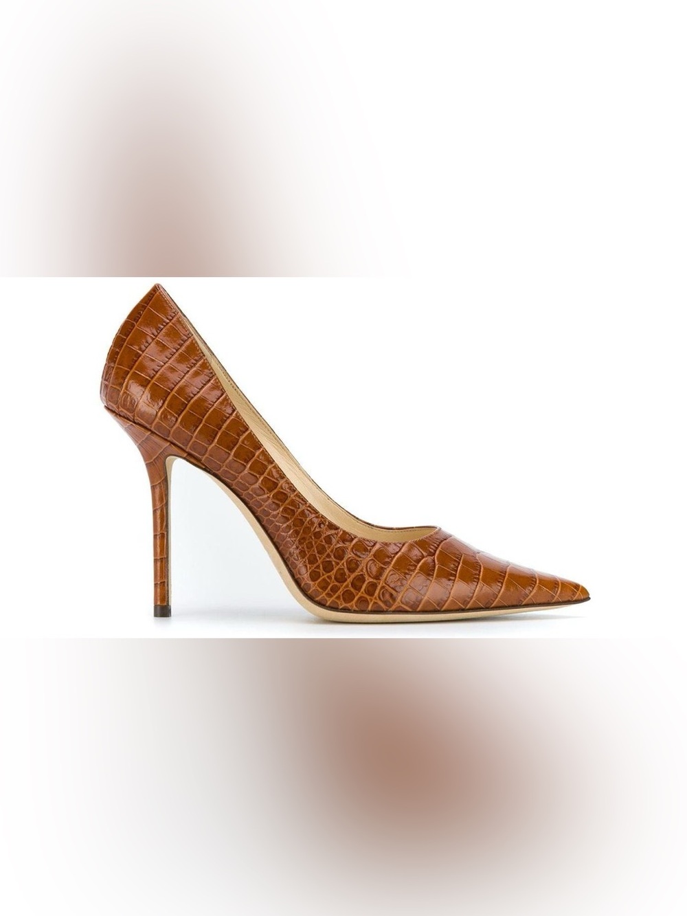 Like new Jimmy Choo Brown Love Crocodile Embossed Heeled Pumps $895 37 - Picture 3 of 13
